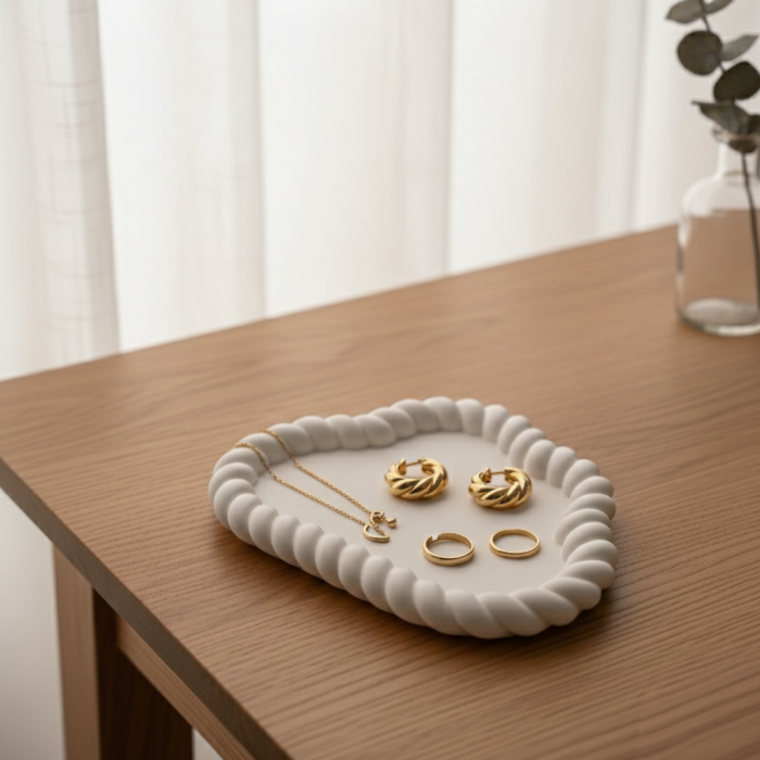 Tăviță formă norișor albă „Linearis” [2]