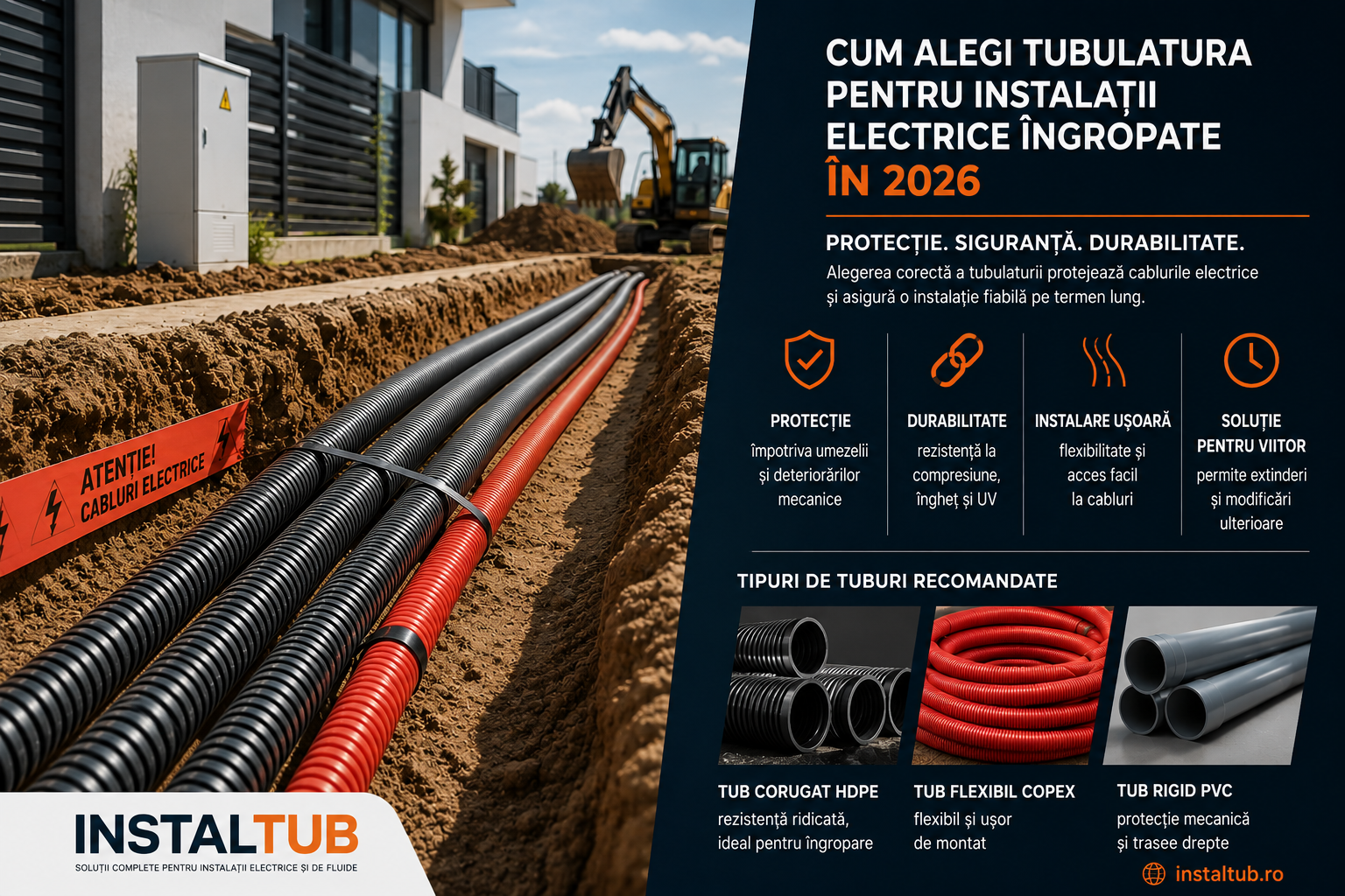 Cum alegi tubulatura pentru instalații electrice îngropate în 2026