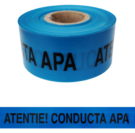Canalizare - Banda avertizare albastra apa cu fir inox 250m