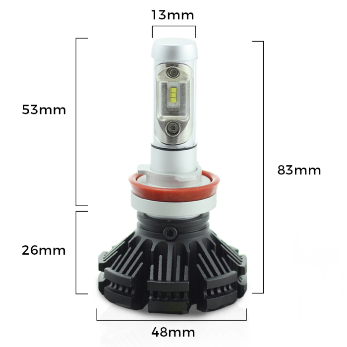 LED H8 bec auto iluminare faruri soclu H8 [2]