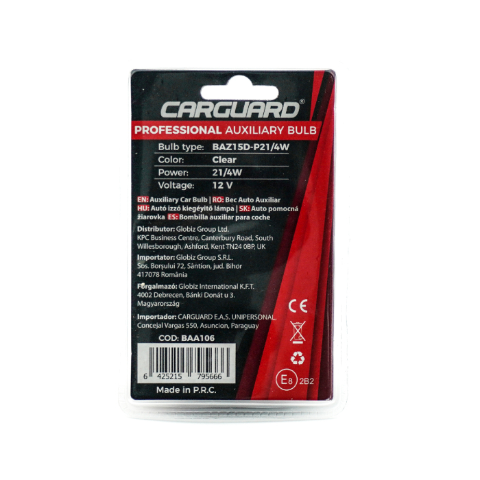 Set 2 Becuri Auto P21/4W CarGuard [3]