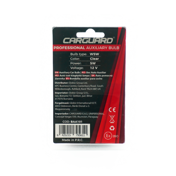 Set 2 Becuri Auto W5W 12V 5W CarGuard [3]