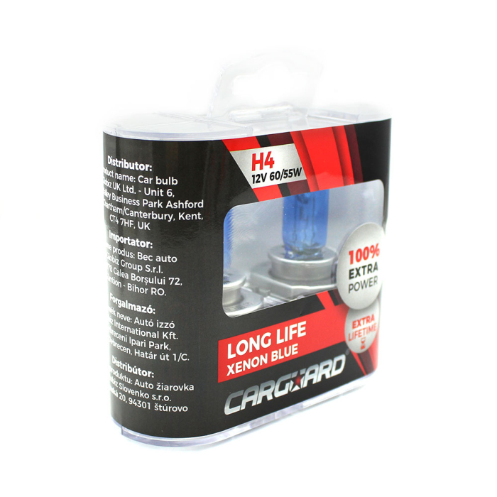 Set 2 Becuri Halogen H4 55W +100% Long Life CarGuard [4]