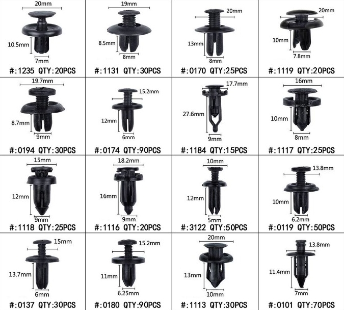 Set de 620 de Cleme din Plastic + 5 unelte accesorii auto [9]