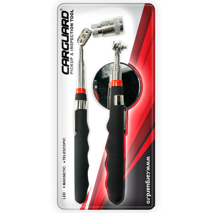 Set Scule Inspecție Auto Tija Telescopică cu Magnet și LED + Tija cu Oglindă CarGuard [2]