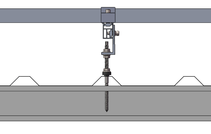 Suport tip surub autofiletant pt montaj panou fotovoltaic pe acoperis de tabla (in Z) montaj eficient [5]