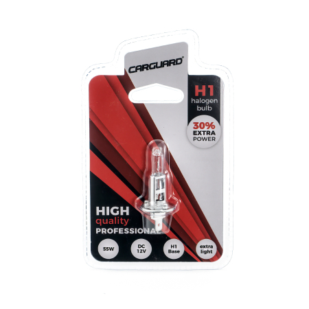 Becuri Halogen Auto - Bec Halogen H1 55W +30% Intensitate CarGuard