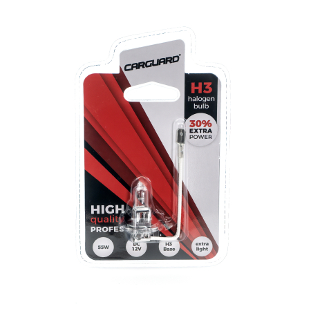 Becuri Halogen Auto - Bec Halogen H3 55W +30% Intensitate CarGuard