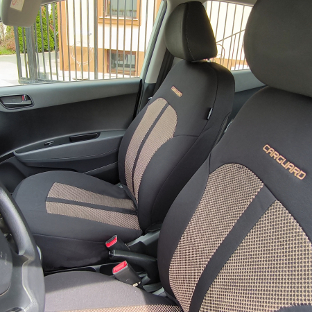 Huse universale premium pentru scaune auto bej+negru protecție confort [1]