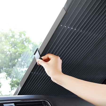 Altele - Parasolar auto retractabil 150 x 70cm ventuze puternice protecție