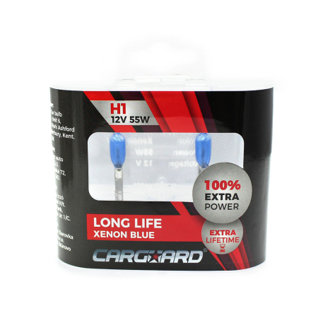 Becuri - Set 2 Becuri Halogen H1 55W +100% Long Life CarGuard