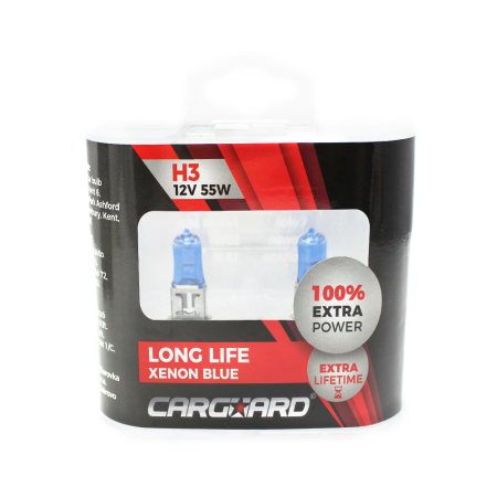 Becuri - Set 2 Becuri Halogen H3 55W +100% Long Life CarGuard