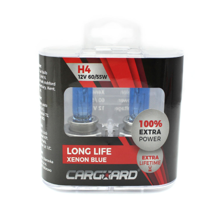 Becuri - Set 2 Becuri Halogen H4 55W +100% Long Life CarGuard