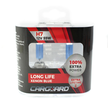 Becuri - Set 2 Becuri Halogen H7 55W +100% Long Life CarGuard