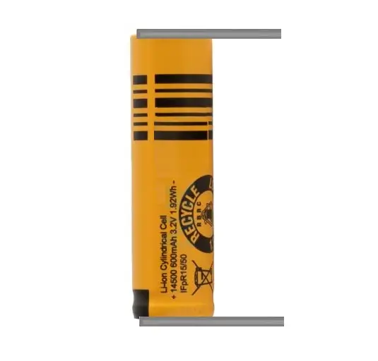 Acumulator - Acumulator 14500CY HIGHPOWER cu lamele sudate in U Li-ion 3.6V 600mAh 1.5A 14500CY-600-U
