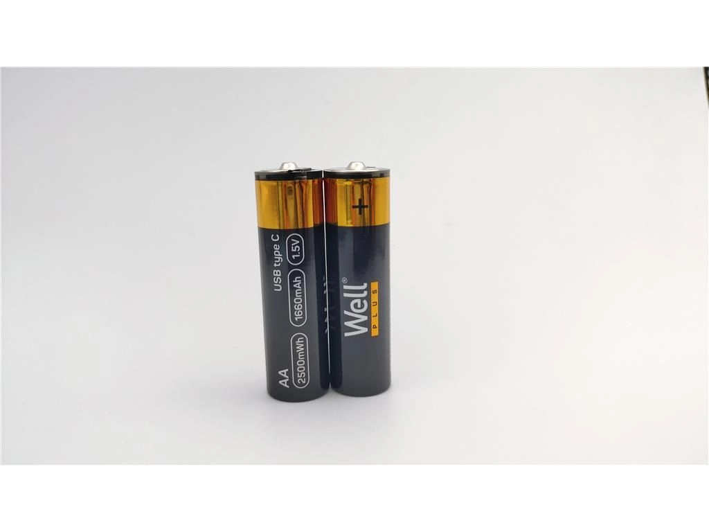 Acumulator AA R6 Li-ion 14500 1.5V 1660mAh 2500mWh cu încărcare 5V USB-C 2buc/blister Well ACCU-14500/166C-BL2-WL – IoElectronice.ro [3]
