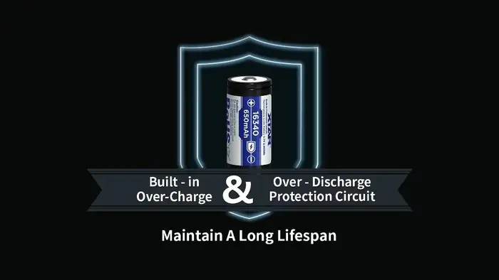 Acumulator XTAR 16340 3.7V 650mAh Li-ion cu protecție PCB / terminal cu vârf 16340 650mAh KT (WITH PCB) - IoElectronice.ro [4]