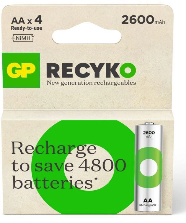 Acumulator - Acumulatori R6 AA NiMH 2600mAh 4buc GP ReCkyo GP270AAHCER21-TLB4 – IoElectronice.ro