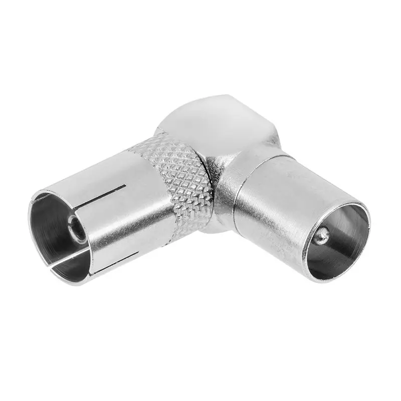 Adaptoare TV - Adaptor 90 grade coaxial mama TV - coaxial tata TV metal ZLA0898 - IoElectronice.ro