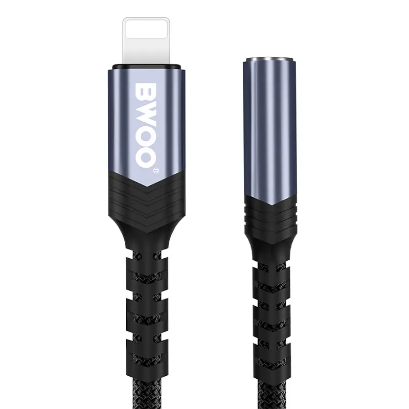 Adaptor audio Lightning tata - JACK 3.5 mm mama 10cm negru BWOO BO-BZ48 - IoElectronice.ro [3]