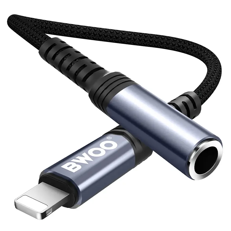 Adaptor audio Lightning tata - JACK 3.5 mm mama 10cm negru BWOO BO-BZ48 - IoElectronice.ro [4]