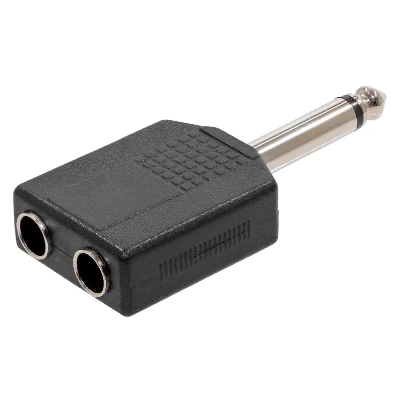 Conectica - Adaptor audio Jack 6.3 mm tata mono - 2 x Jack 6.3 mm mama mono