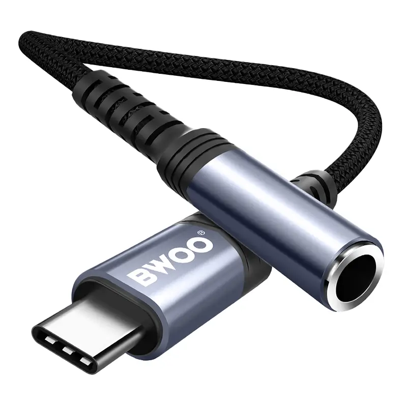 Adaptor audio USB-C tata - JACK 3.5 mm mama 10cm negru BWOO BO-BZ47 - IoElectronice.ro [5]