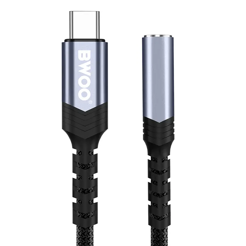 Adaptor audio USB-C tata - JACK 3.5 mm mama 10cm negru BWOO BO-BZ47 - IoElectronice.ro [3]