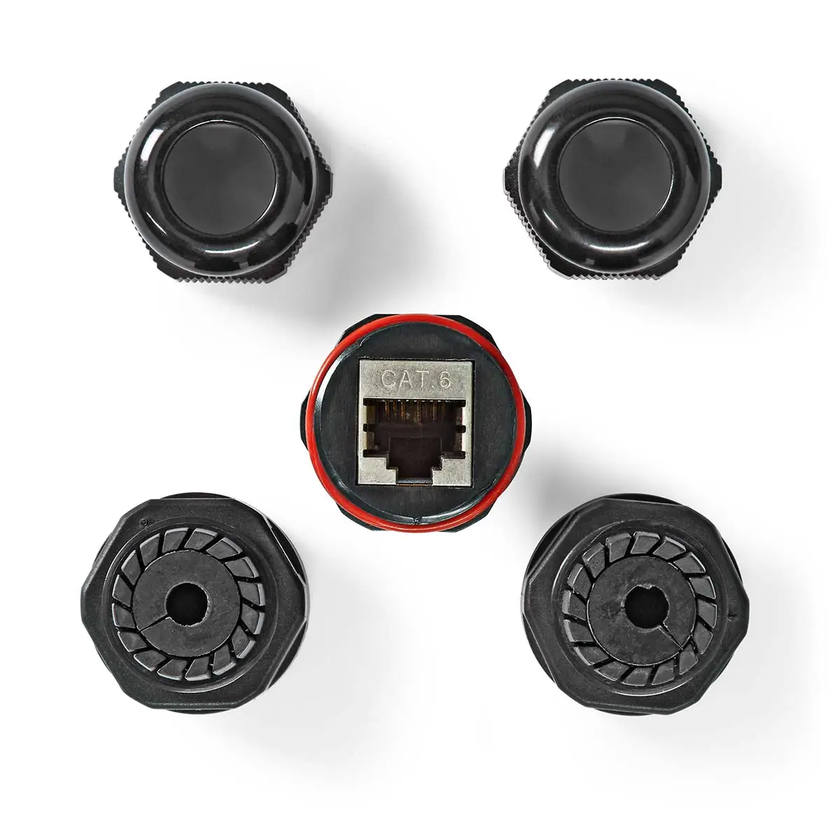 Adaptor cuplaj de exterior Cat6 RJ45 mama-mama FTP Nedis CCGB89850BK – IoElectronice.ro [2]