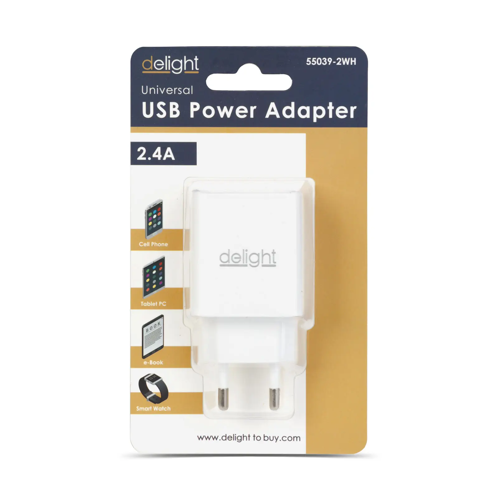 Adaptor de încărcare 2x USB 5V 2.4A alb delight 55039-2WH – IoElectronice.ro [3]
