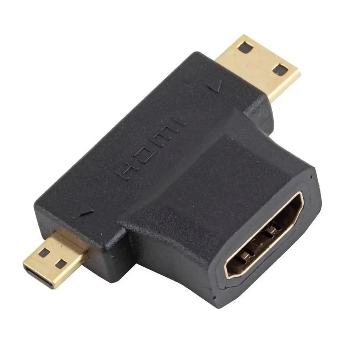 Adaptoare HDMI - Adaptor HDMI V1.4 mama-tata micro HDMI și tata mini HDMI 0.2m AKYGA AK-AD-23