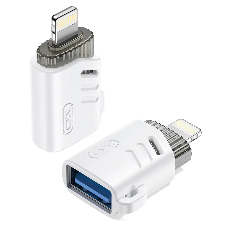 Telefoane-tablete - Adaptor OTG Lightning tata la USB A mama alb XO-NB256A - IoElectronice.ro