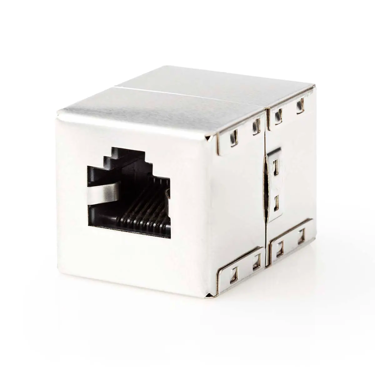 Adaptoare retea RJ45 - Adaptor prelungire rețea Nedis CCGB89011ME Cat6 STP Gigabit 8P8C RJ45 mamă - 8P8C RJ45 mamă ecranat metal