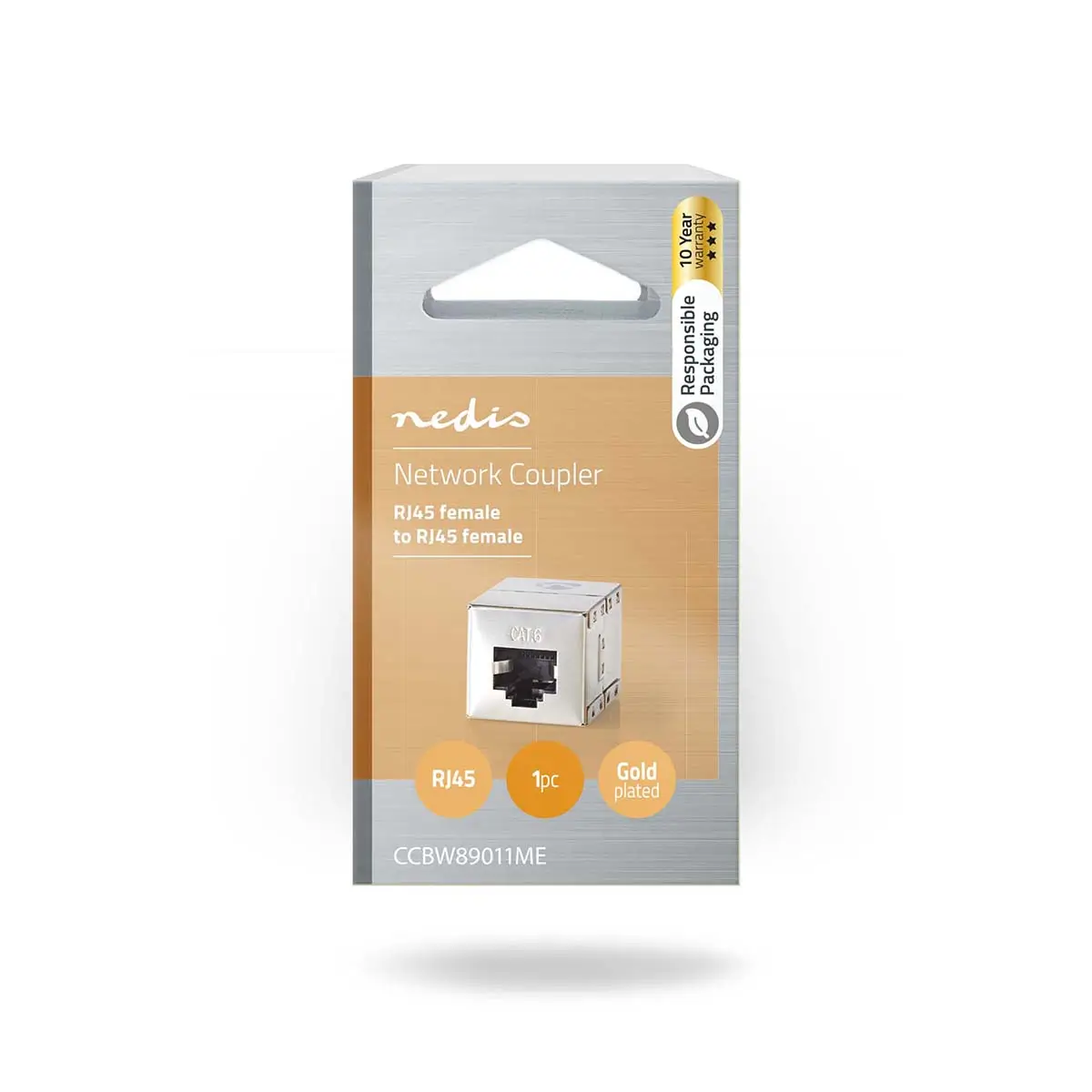 Adaptor prelungitor de rețea Nedis CCBW89011ME Gigabit Cat6 RJ45 8P8C mamă - RJ45 8P8C mamă ecranat metal [3]