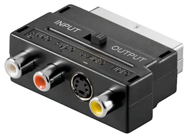 Adaptoare Scart s-video - Adaptor Scart la 3x RCA si Svhs cu comutator IN/OUT - IoElectronice.ro