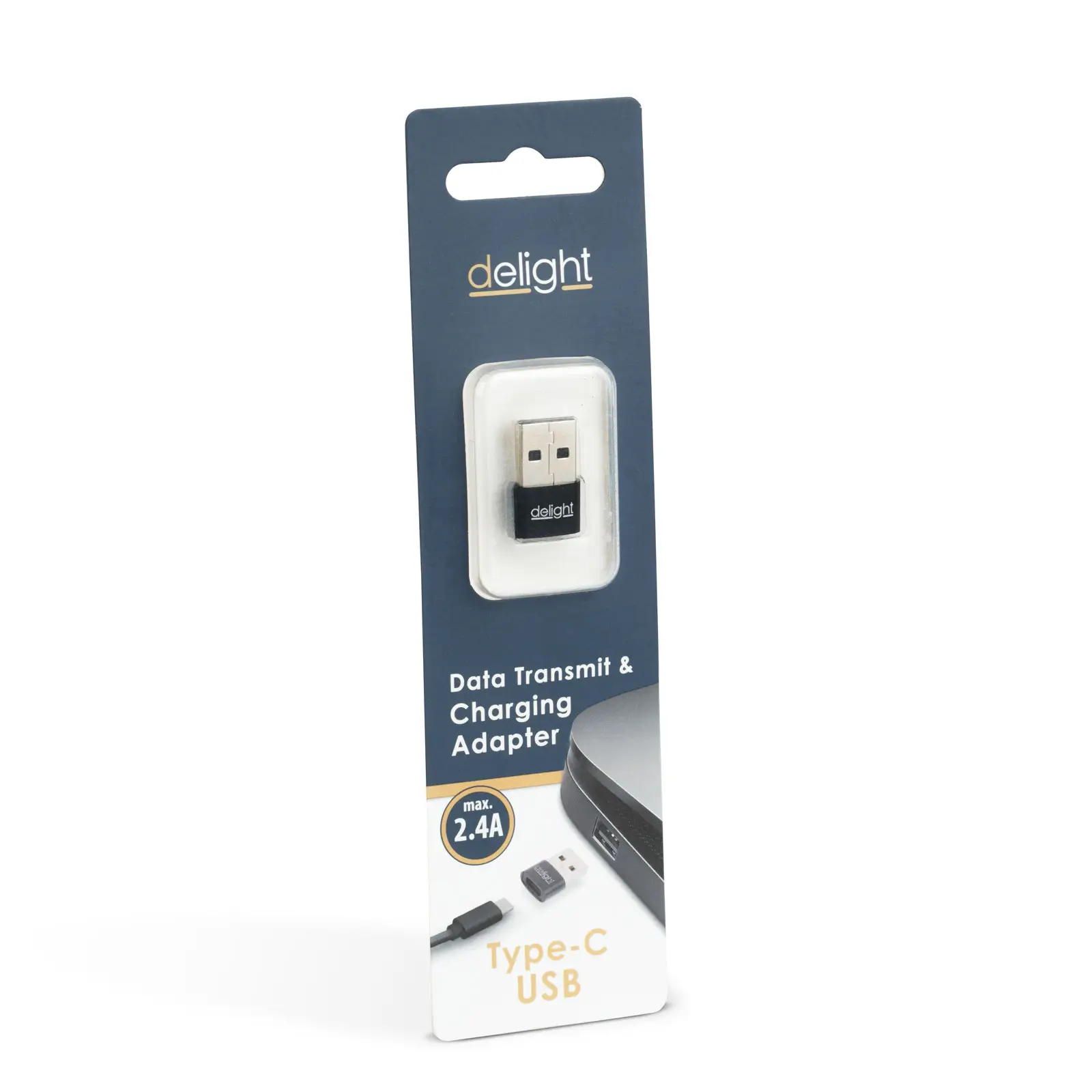 Adaptor Type-C mama - USB-A tata 2.4A 5V negru compact delight 55556BK – IoElectronice.ro [3]