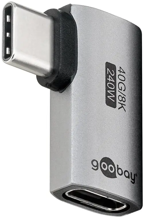 Cabluri telefon-tableta - Adaptor USB-C mama - USB-C tata orizontal 90 Thunderbolt3/4 Goobay 74441 – IoElectronice.ro