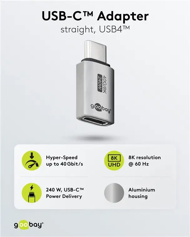 Adaptor USB-C 3.1 mama - USB-C tata drept Thunderbolt 3/4 Goobay 74447 [2]