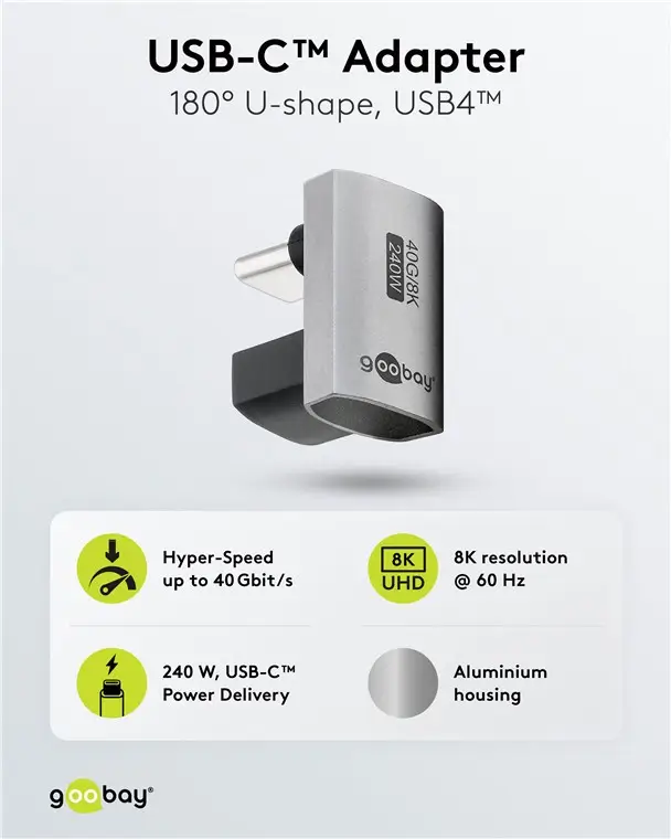 Adaptor USB-C3.1 mama - USB-C tata în formă de U Thunderbolt 3/4 Goobay 74445 – IoElectronice.ro [3]