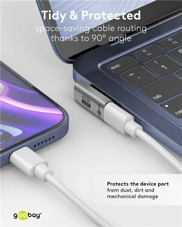 Adaptor USB-C3.1 mama - USB-C tata rotit vertical la 90 Thunderbolt 3/4 Goobay 74443 – IoElectronice.ro [5]