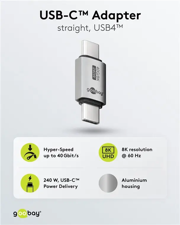 Adaptor USB-C 3.1 tata - USB-C tata drept Thunderbolt 3/4 Goobay 74448 [2]