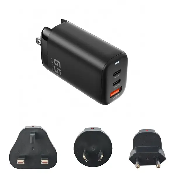 Telefoane-tablete - Alimentator 2x USB-C 3.1 + USB3.0 PD 3.0 65W + 3 adaptoare pentru călătorii