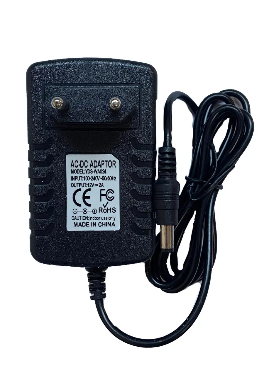 Electrice - Alimentator AC-DC 12V 2A cu mufa 5.5x2.5mm, lungime 1m, brand OEM, tensiune intrare 100-240V AC, culoare neagră.
