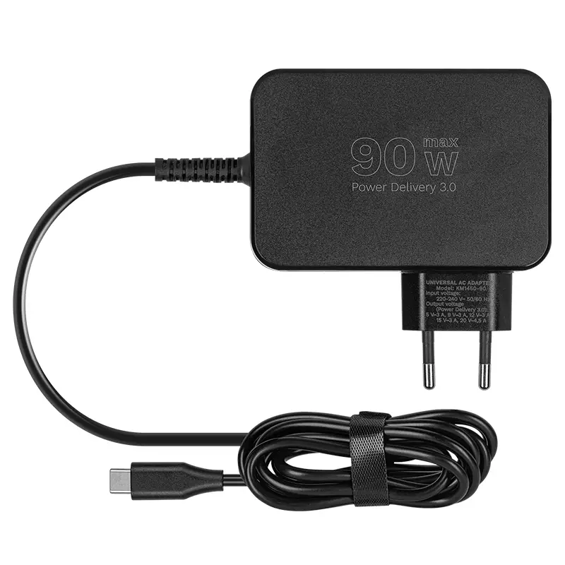 Alimentator 90W PD USB-C Kruger&Matz KM1450-90 cu 7 adaptoare, compatibil cu diverse dispozitive. [1]