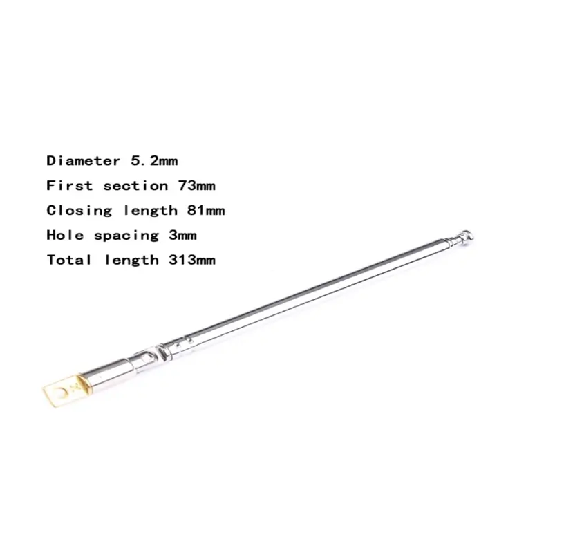 Antene - Antena telescopica 110-313mm 5 segmente + balama ANTENA-RADIO6 – IoElectronice.ro