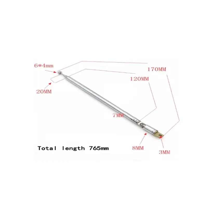Antene - Antena telescopica 170-765mm 7 segmente Middle + balama ANTENA-RADIO5 – IoElectronice.ro