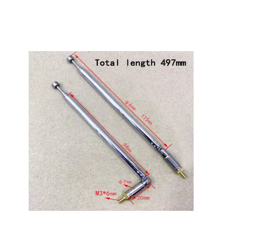 Antene - Antena telescopică 5 segmente 140-497mm + balama și șurub 3mm