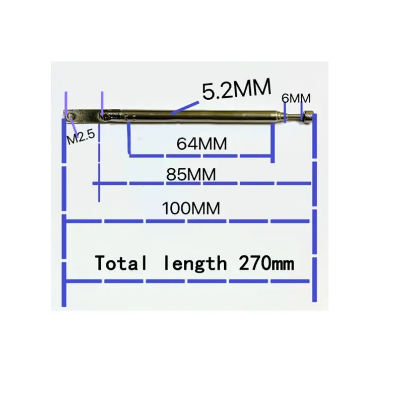 Antene - Antena telescopică 5 segmente 5264 100-270mm + balama ANTENA-RADIO3 – IoElectronice.ro