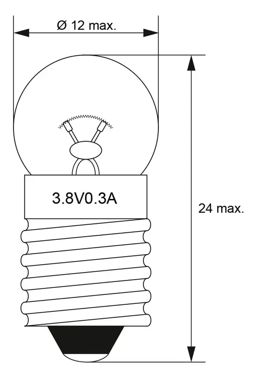 Bec incandescent E10 4.8V glob rotund 555 alb cald OEM [2]