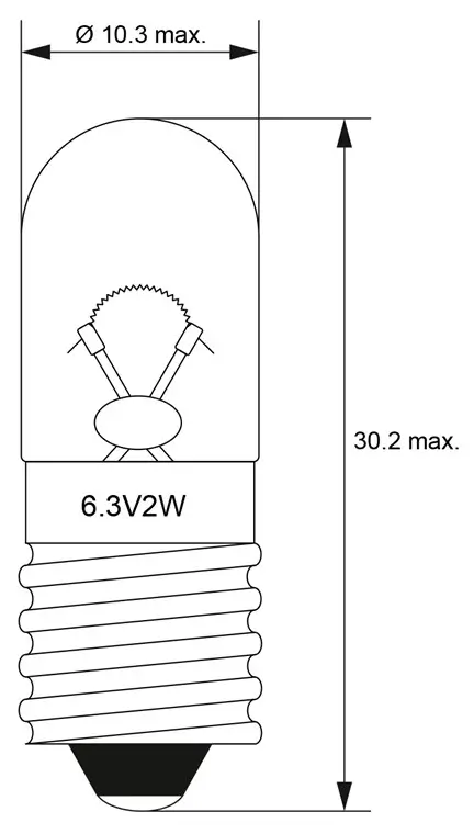 Bec E10 6.3V 0.32A 2W incandescent Goobay 9599 [2]